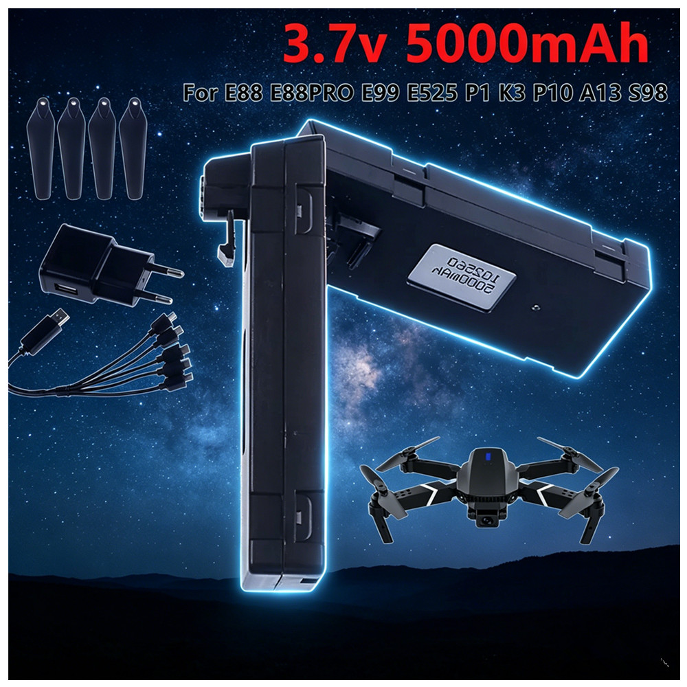 3.7V 5000mAh Rechargeable Li-i - огляд і ціна Drone Rc E88 Pro